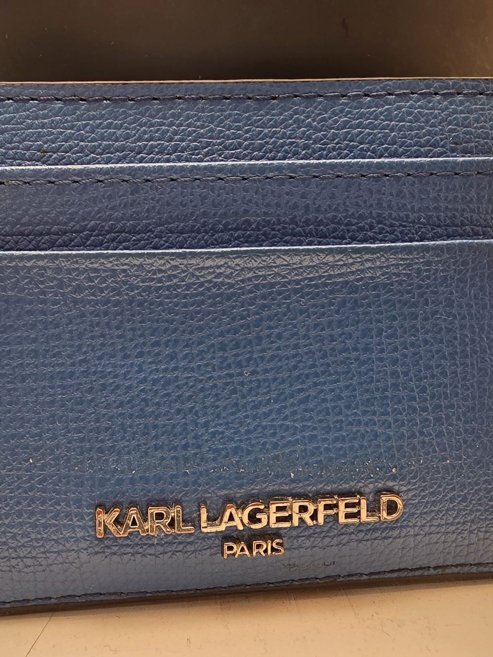 Karl Lagerfeld Blue Leather Card Case